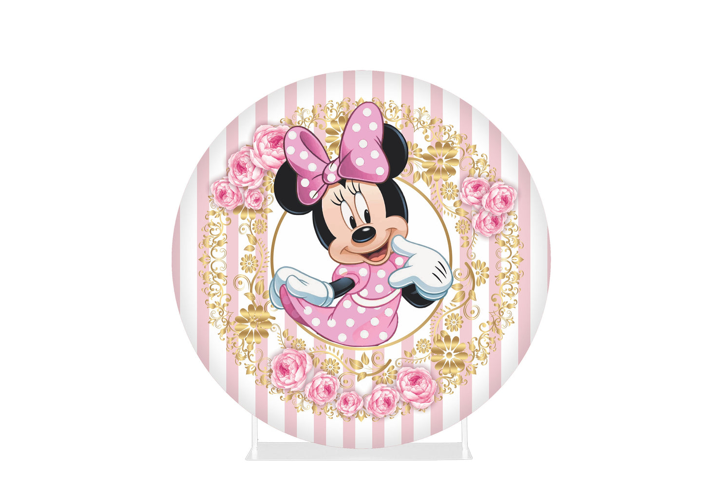 Round Fabric Backdrop - Minnie Mouse