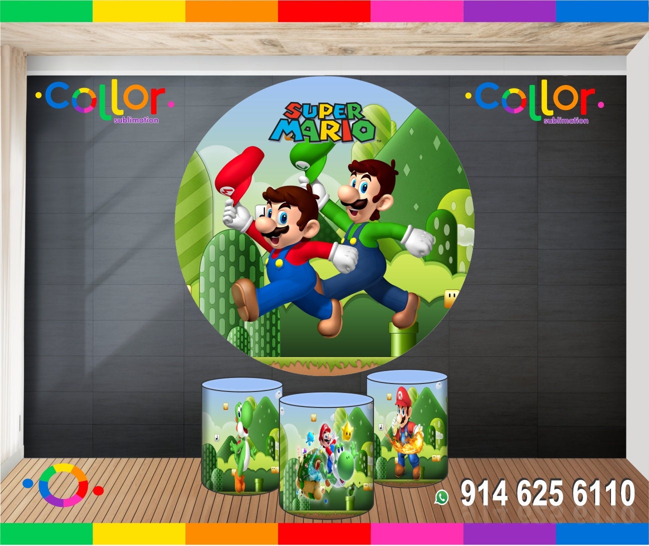 Round Fabric Backdrop - Super mario