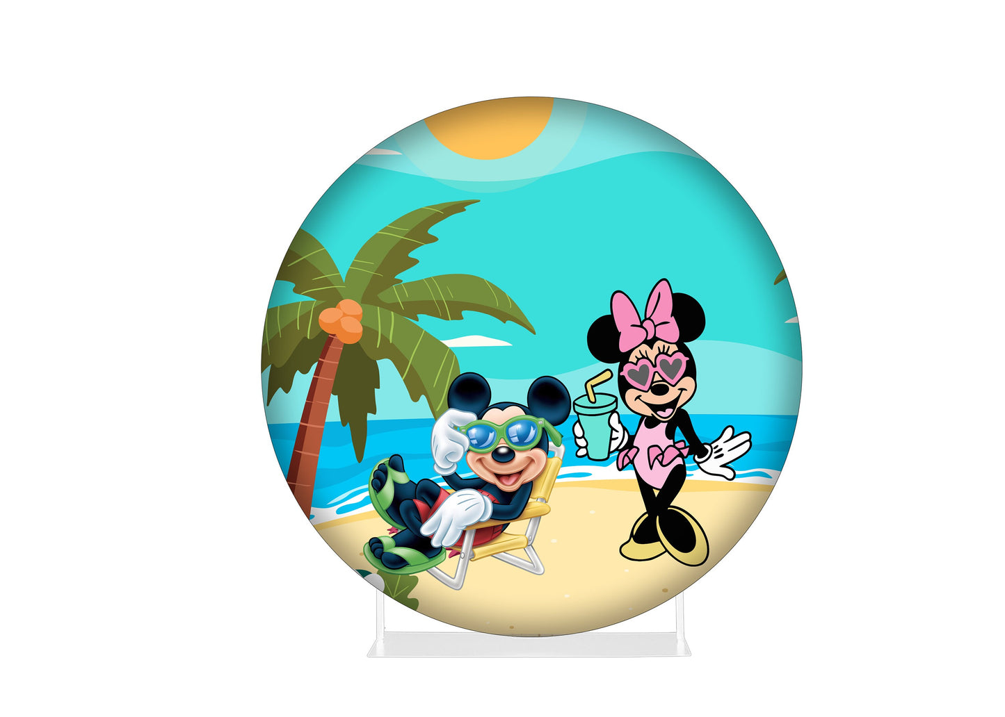 Round Fabric Backdrop - Mickey Mouse Beach Party and Mickey & Minnie Beach Party