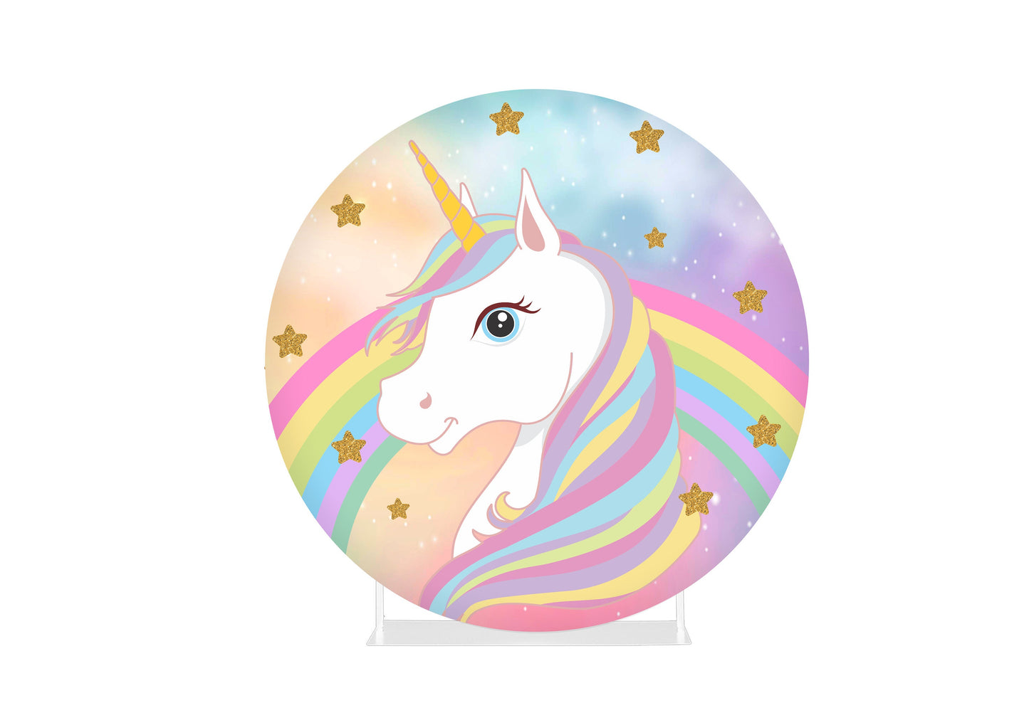 Round Fabric Backdrop - Unicorn