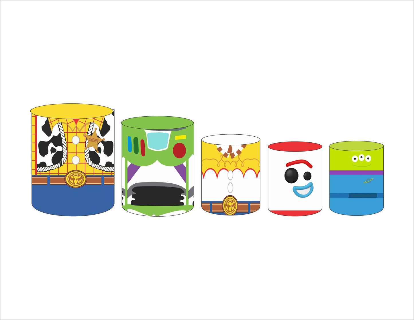 Set 5 Cylinder Cover Fabric -toy story