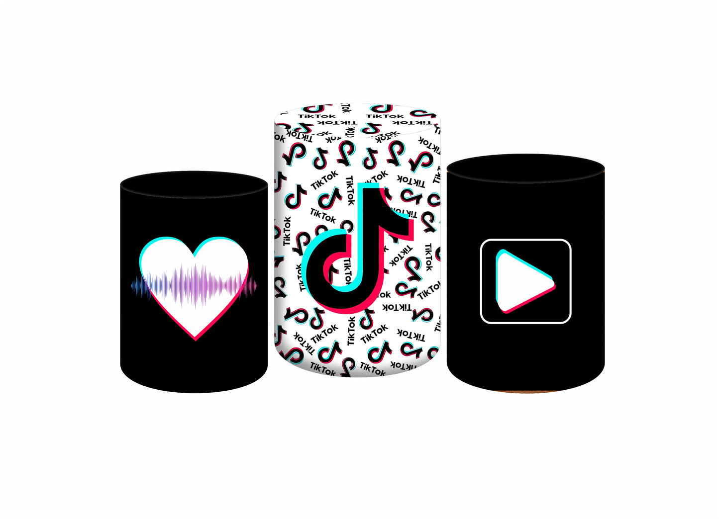 Set 3 Cylinder Cover Fabric - TIK TOK