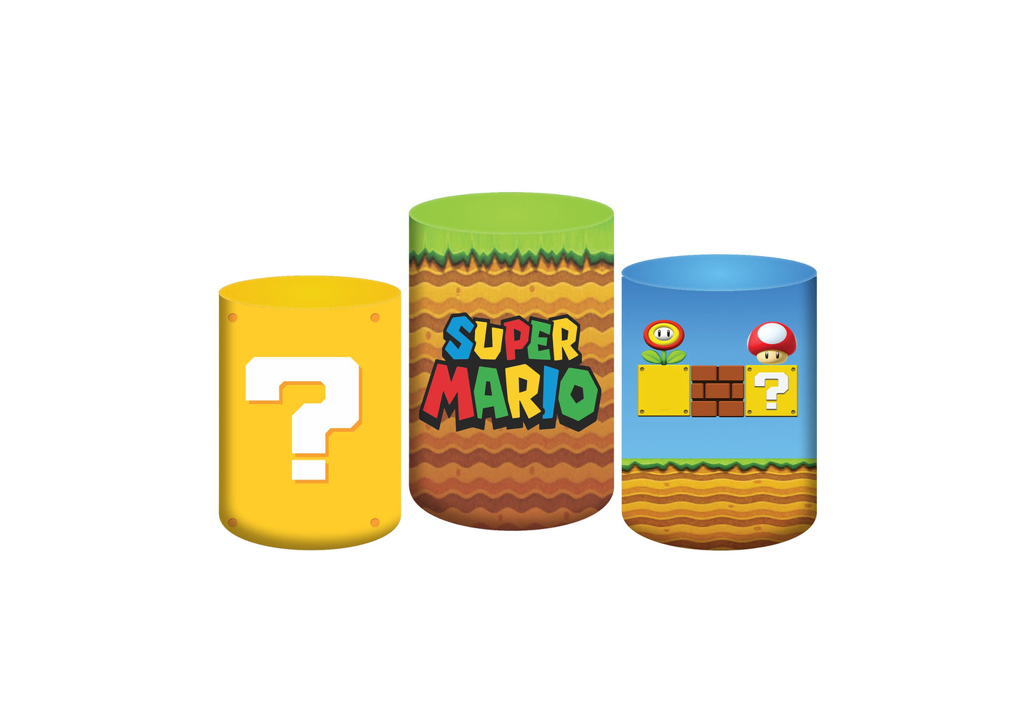 Set 3 Cylinder Cover Fabric - Super Mario