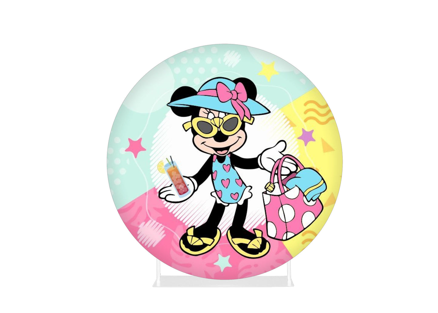 Round Fabric Backdrop - Minnie Mouse Pooh party