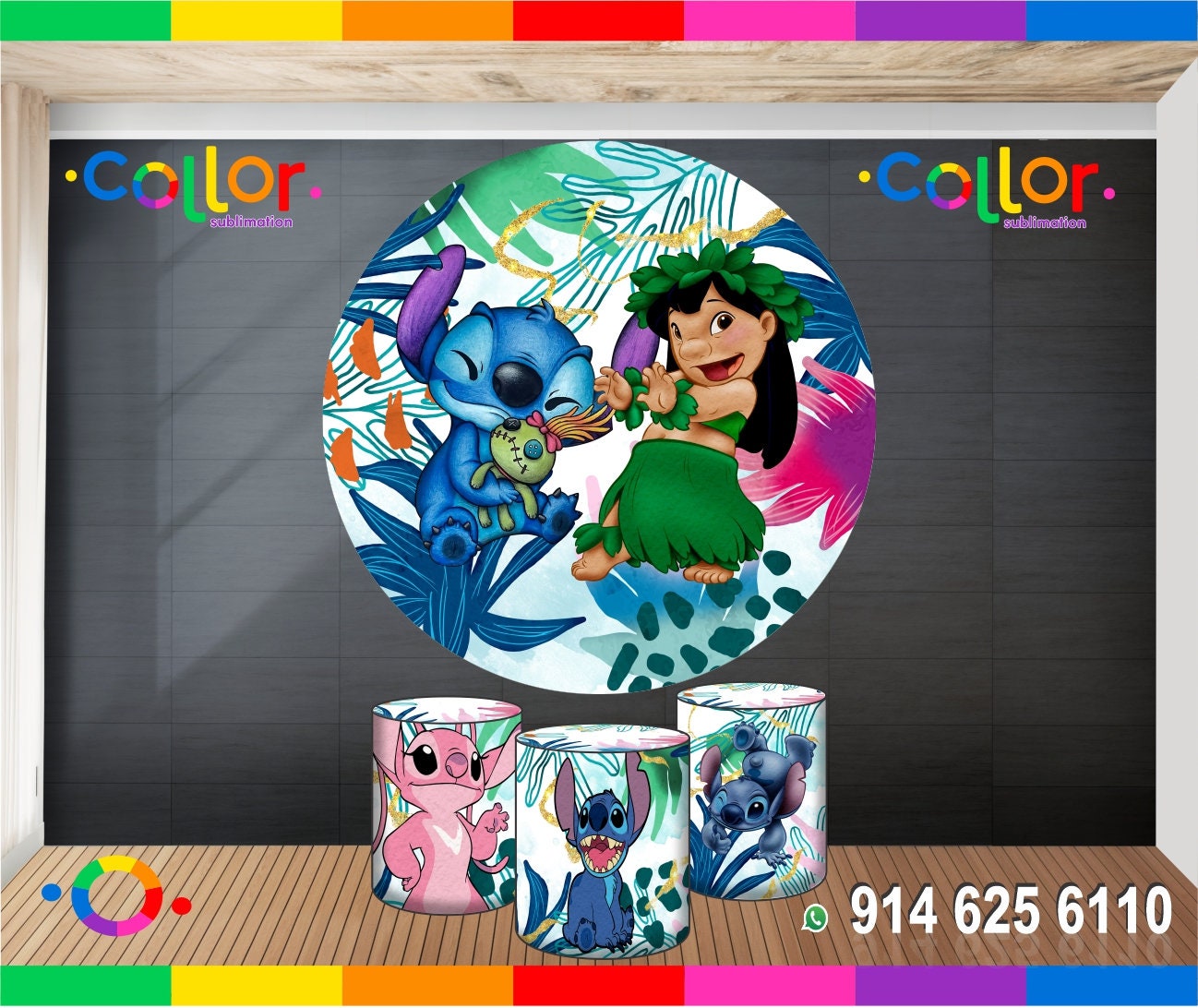 Set 3 Cylinder Cover Fabric - Lilo and stitch