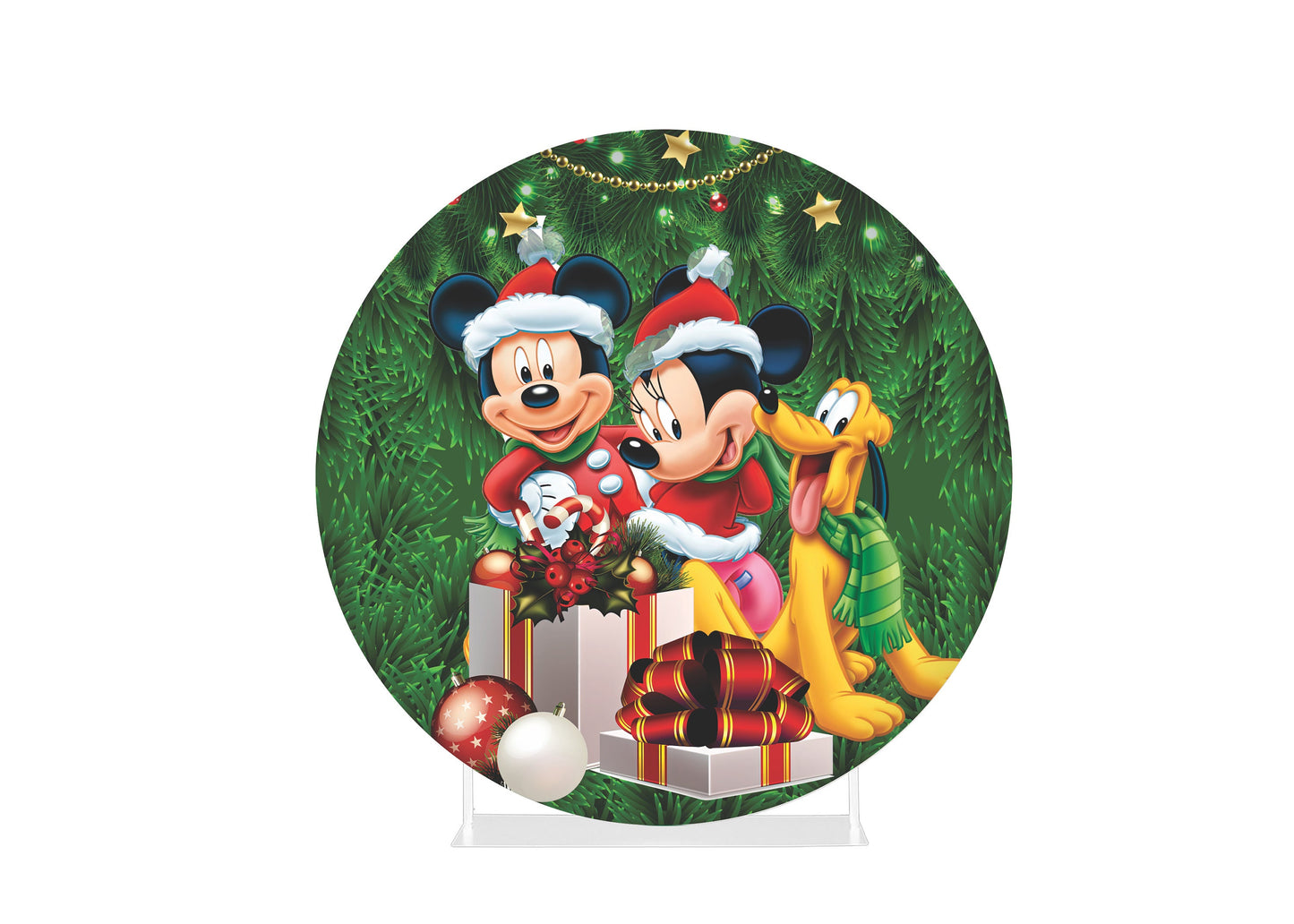 Round Fabric Backdrop - Mickey Mouse Christmas