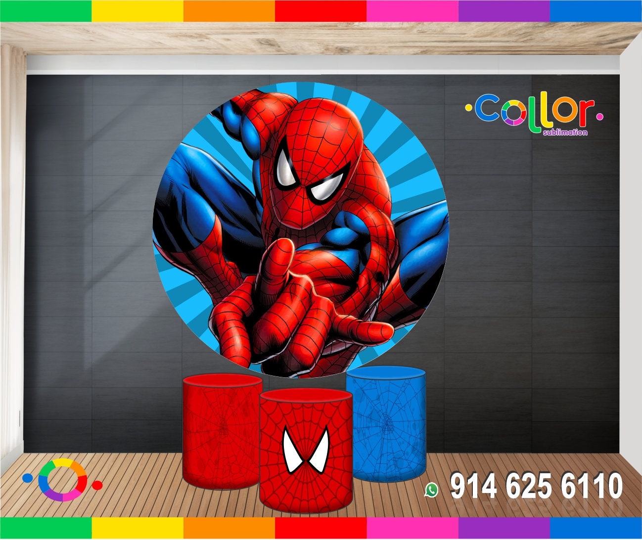 Set 3 Cylinder Cover Fabric - Spiderman