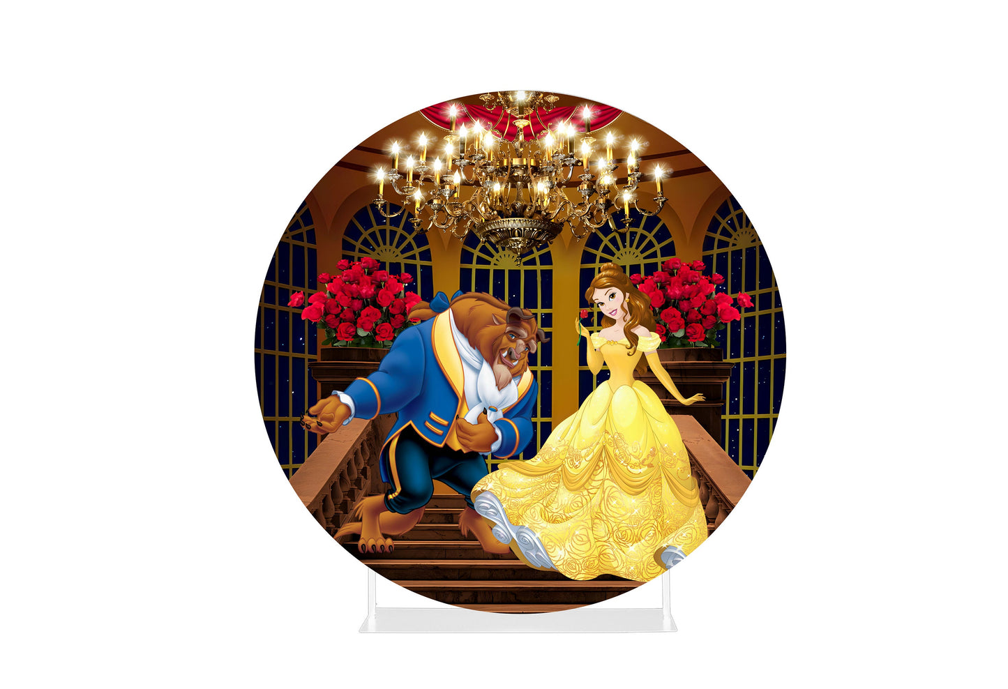 Round Fabric Backdrop - Beauty and the Beast