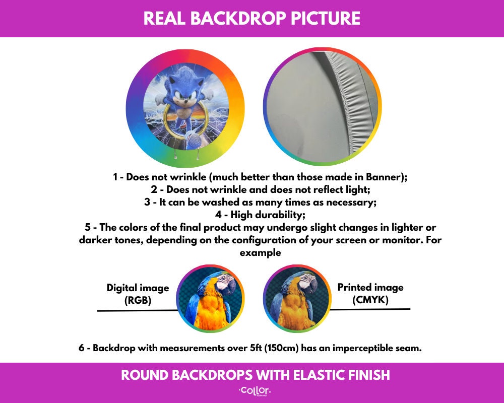 Round Fabric Backdrop - Minnie Mouse Pooh party