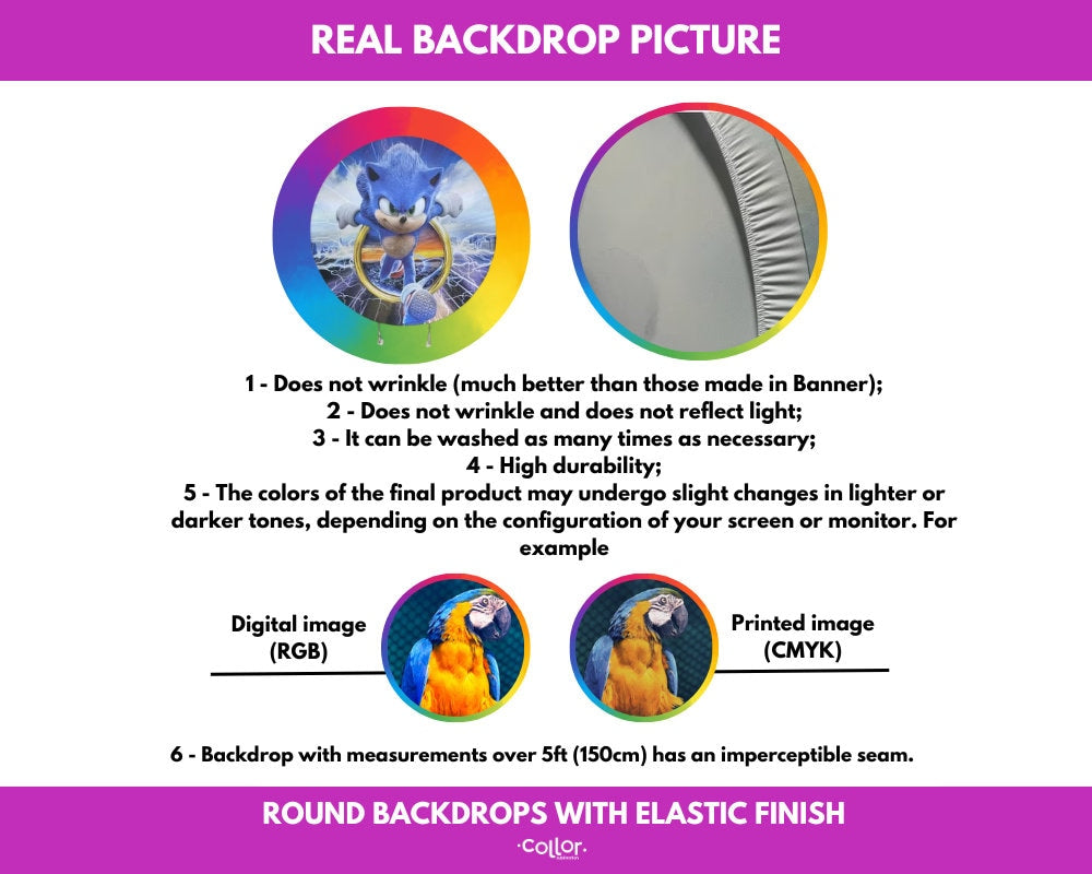 Round Fabric Backdrop - Mickey Mouse Christmas