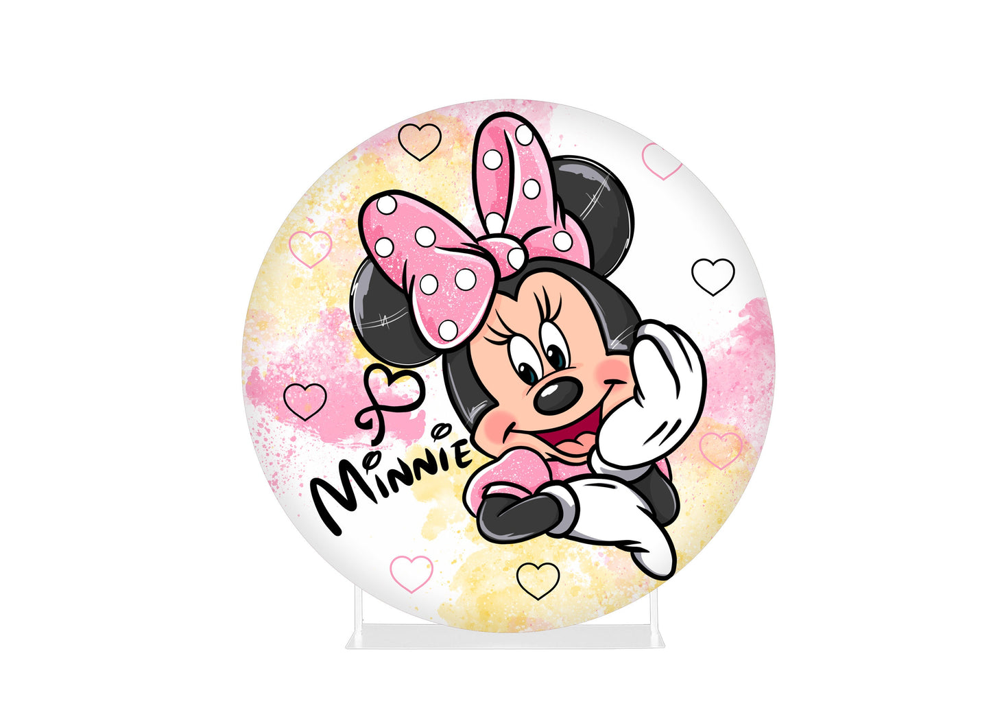 Round Fabric Backdrop - Minnie Mouse