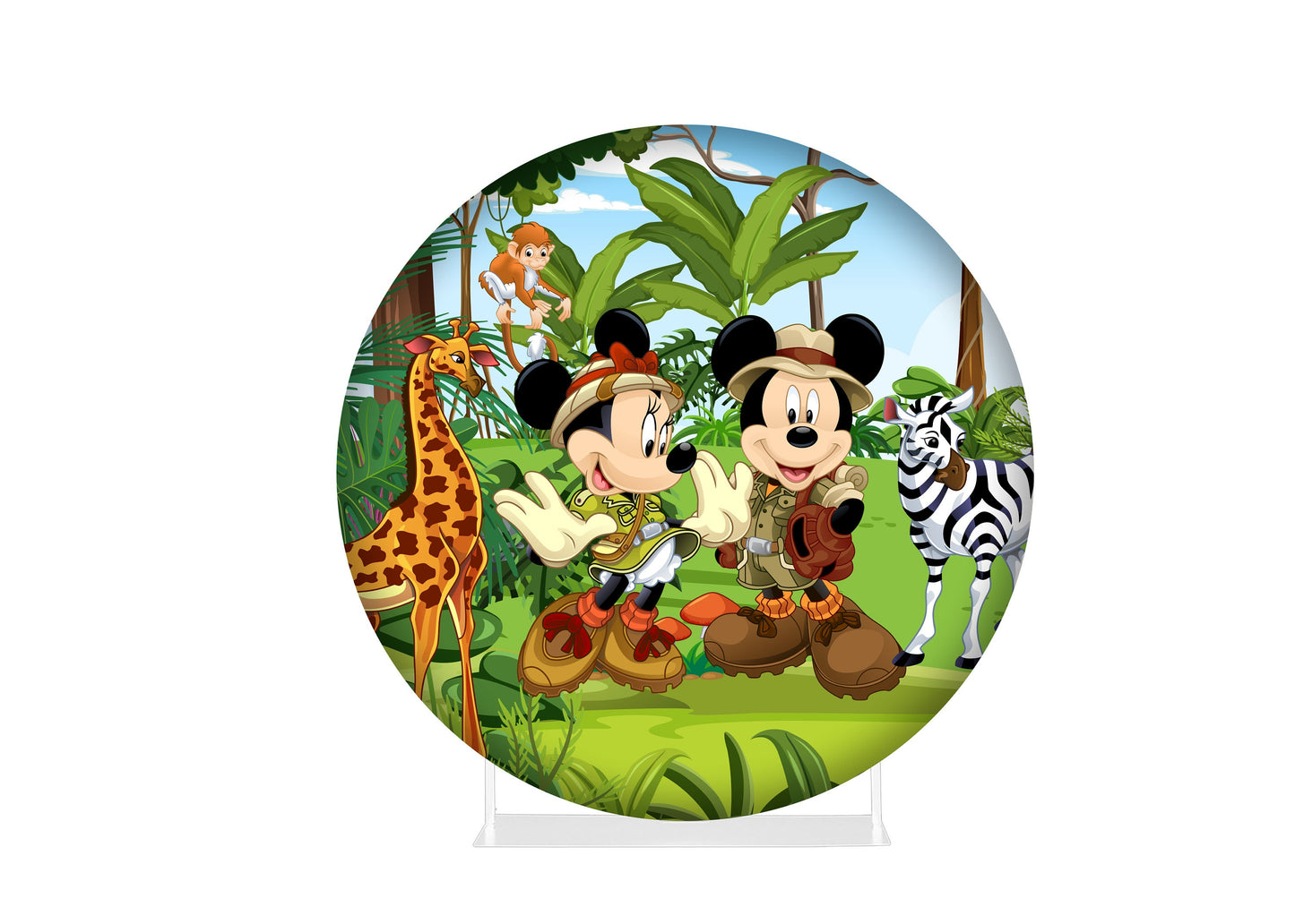 Round Fabric Backdrop - Mickey Mouse Safari