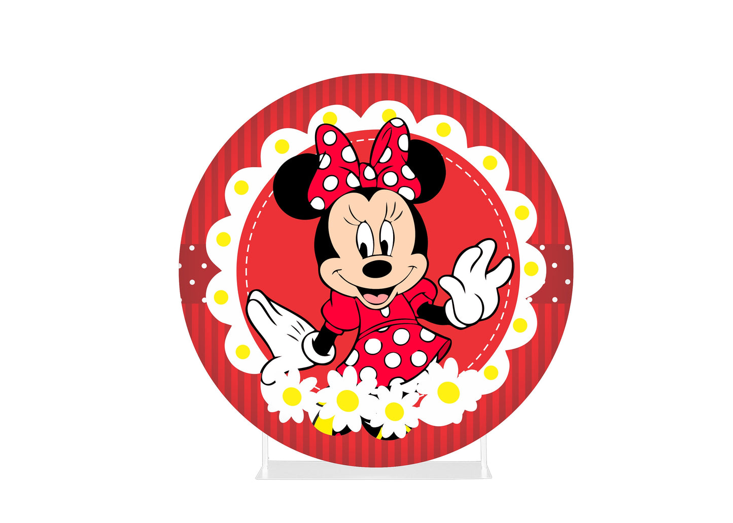 Round Fabric Backdrop - Minnie Mouse