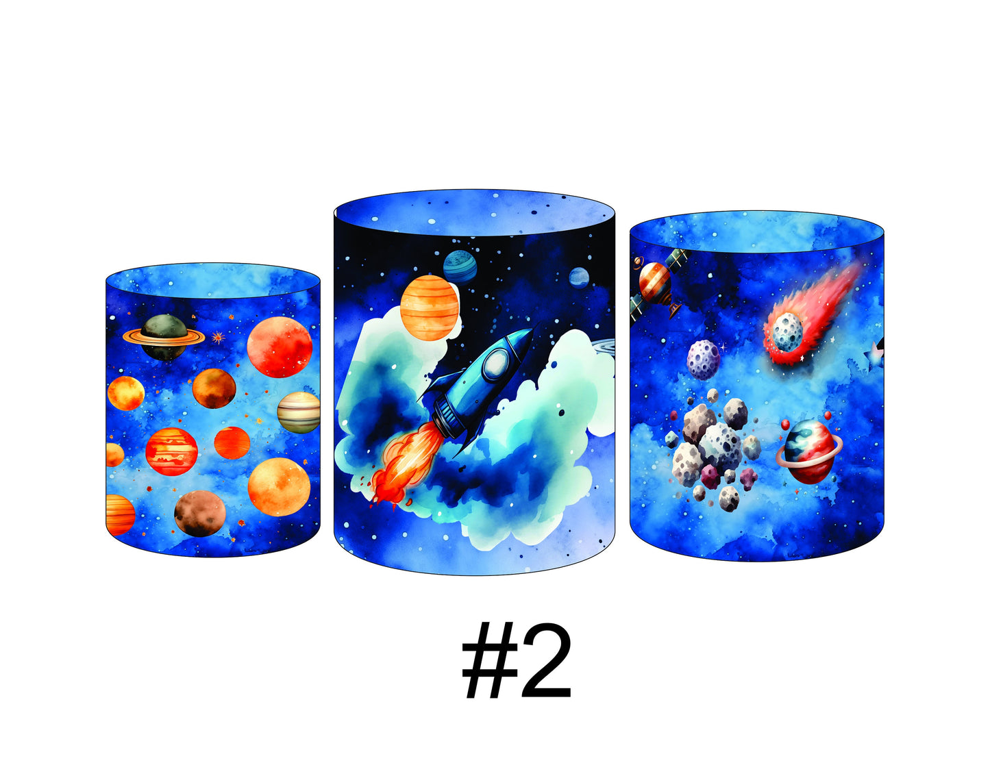 Set 3 Cylinder Cover Fabric - ASTRONAUT