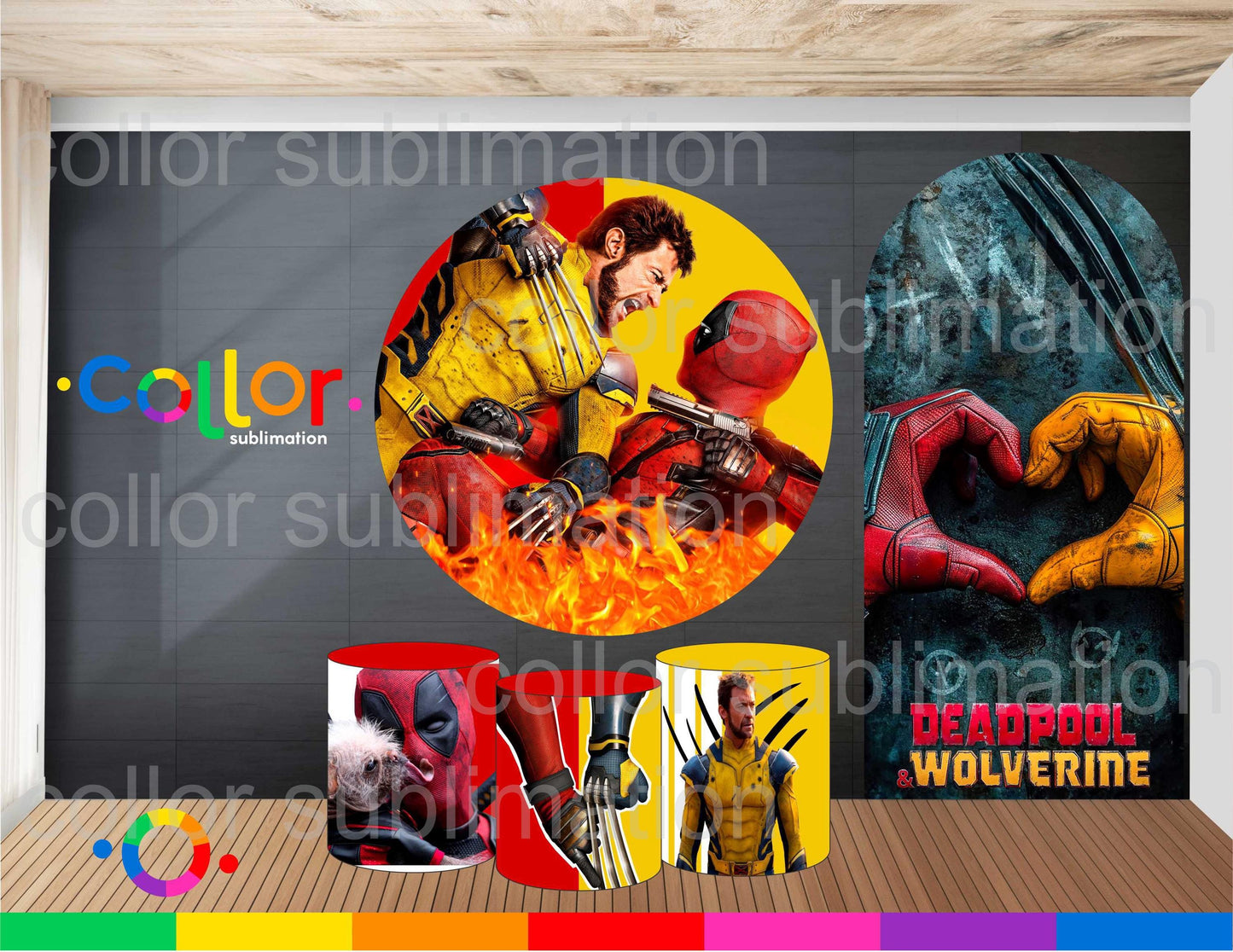 Round Fabric Backdrop - Deadpool