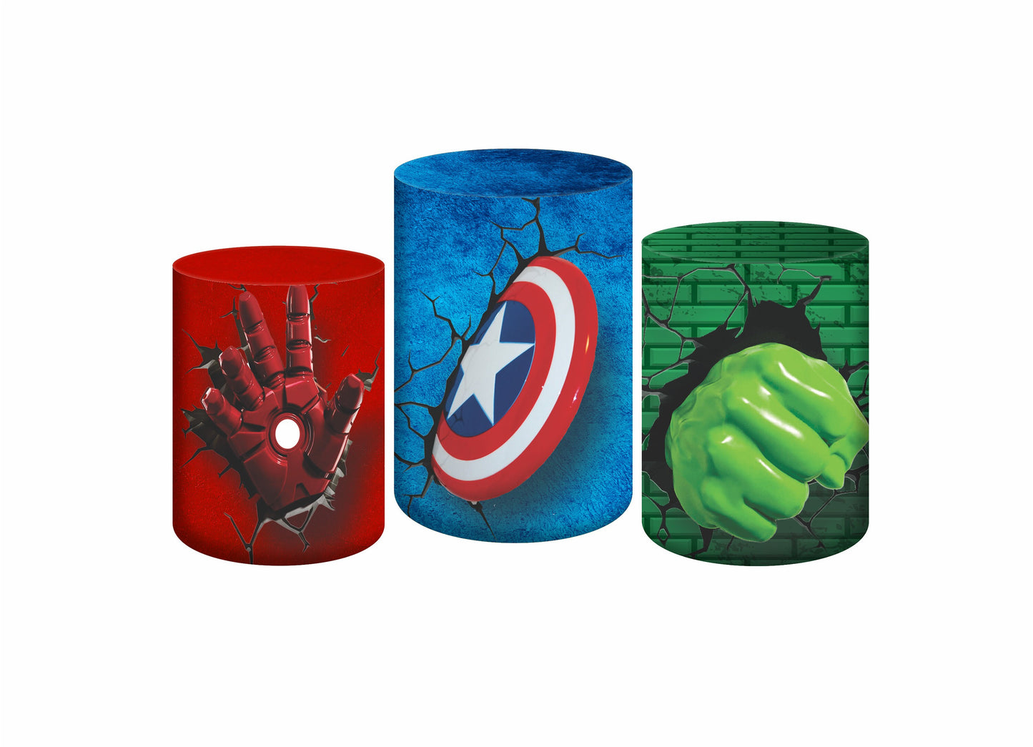 Set 3 Cylinder Cover Fabric - Super Heroes