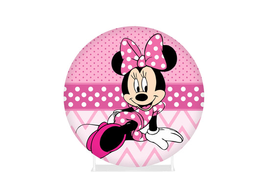 Round Fabric Backdrop - Minnie Mouse
