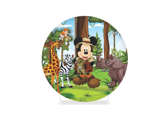 Round Fabric Backdrop - Mickey Mouse Safari