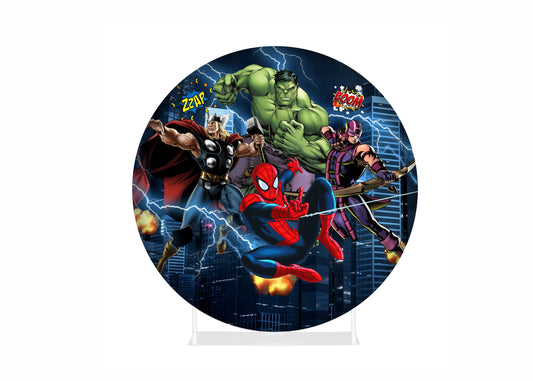 Round Fabric Backdrop - Super Heroes