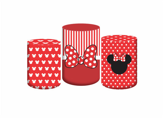 Set 3 Cylinder Cover Fabric - Minnie Mouse