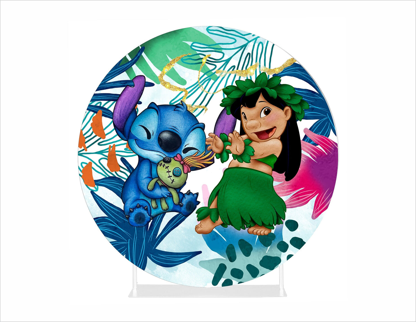 Round Fabric Backdrop - Lilo and stitch